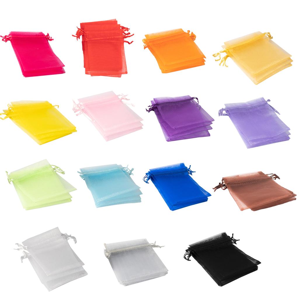 Atmungsaktiver Aufbewahrungsorganisator, wiederverwendbarer Schmuckverpackungsbeutel, Kordelzugtasche, Organza-Gaze-Beutel, Zubehörbeutel