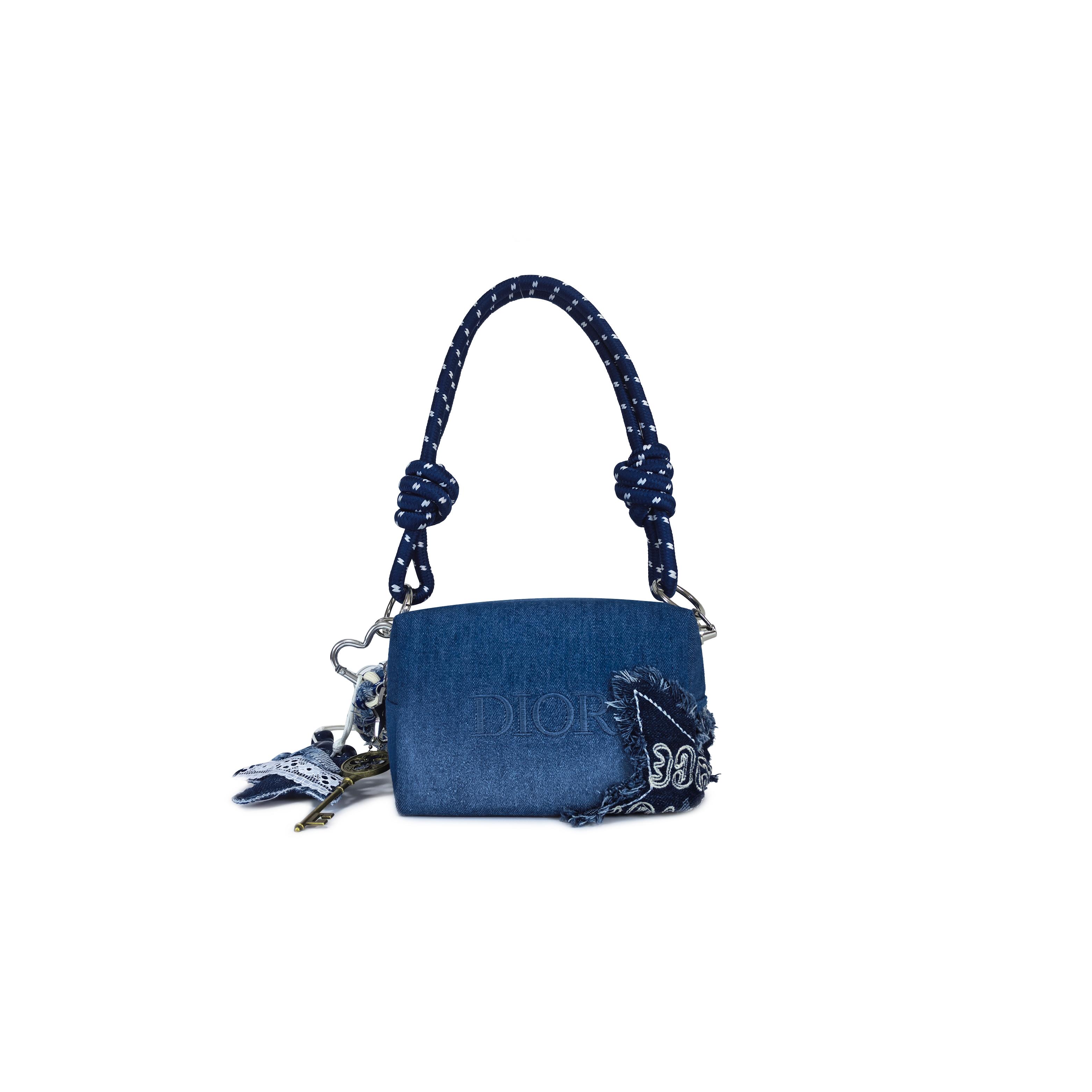 Handmade DIY Dior-inspired Remake Makeup Bag Denim