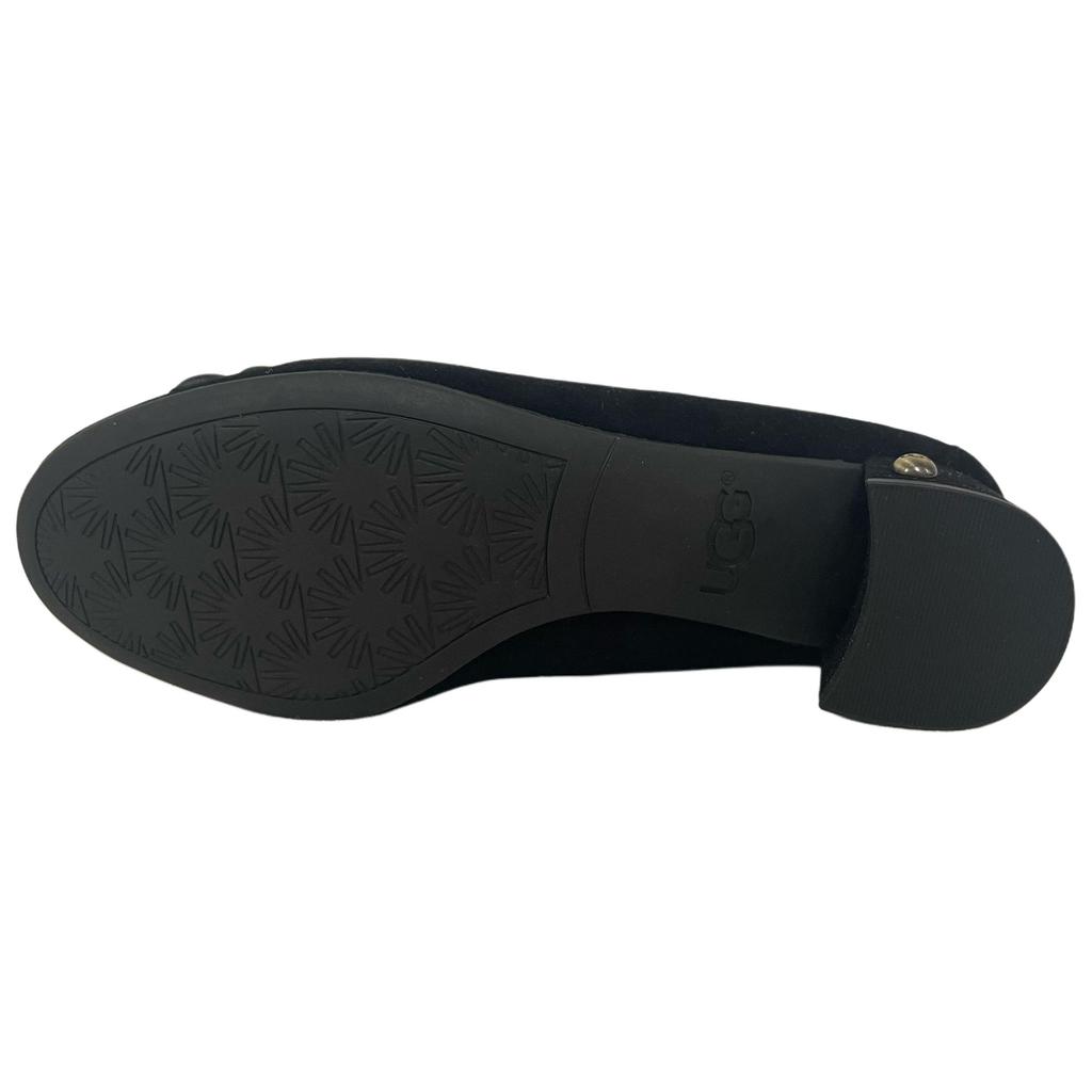 UGG Fleur Poppy Sheepskin Versatile Vintage Chunky Heels 3.5cm Women Heels Black 1092280-BLK