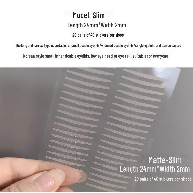 

Матовые невидимые двойные наклейки для век для женщин — телесного цвета, сеточка, самоклеящиеся, естественный вид. Slim L-400 stickers (10 sheets)