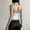 Y2K Caldo Emo Estate Donne Gyaru Acubi Streetwear Sexy Casual Nero Bianco Grunge Senza Maniche Schiena Nuda Halter Gilet Crop Top Vestiti