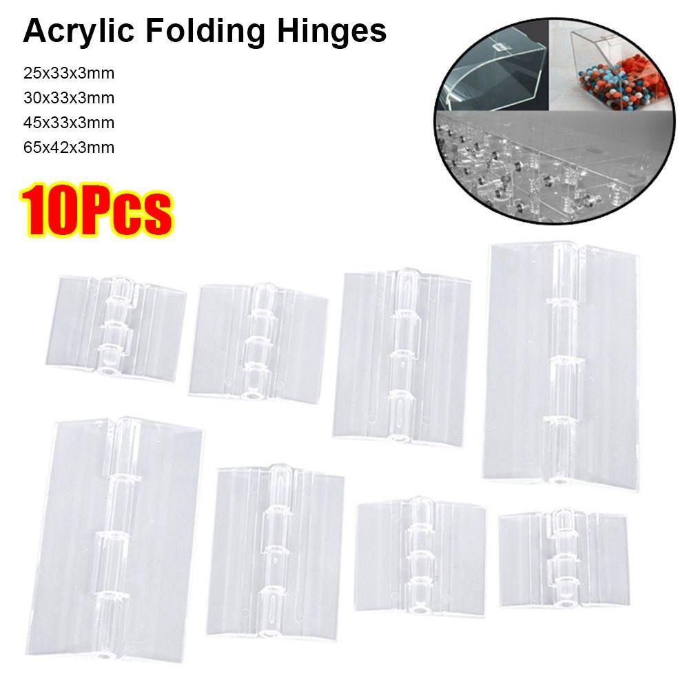 10Pcs Transparent Door Hinges Clear Furniture Hardware Durable Folding Hinge  DIY Cabinet Door Box