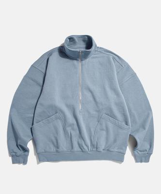 ESPIONAGE Ribbed Shoulder Sweat Anorak Misty Blue