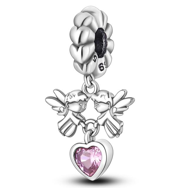 925 Silver Heart Silver Series Pendant Charm Beads Fit Original Bracelet Necklace For Women Diy Making Jewelry Gift