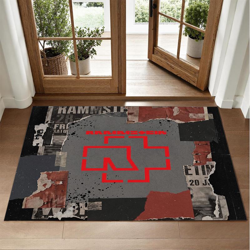 Rammstein Design Crystal Velvet Rug Soft Decorative Mat for Bedroom Entrance