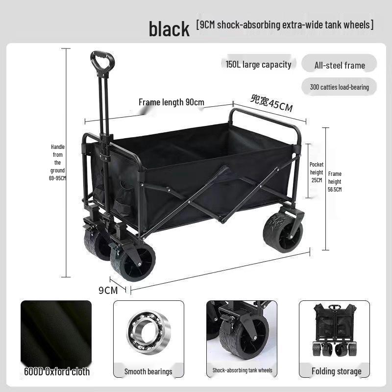 Foldable Outdoor Camping Cart: Portable Picnic & Campsite Trailer