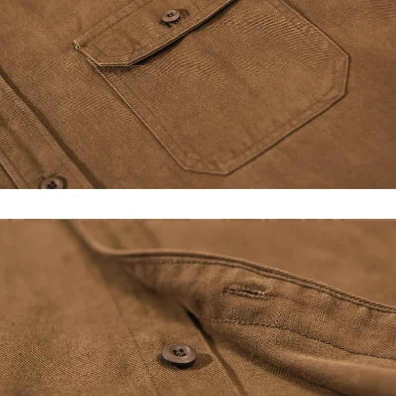 Мужские рубашки-карго в японском стиле с квадратным воротником — фото 12