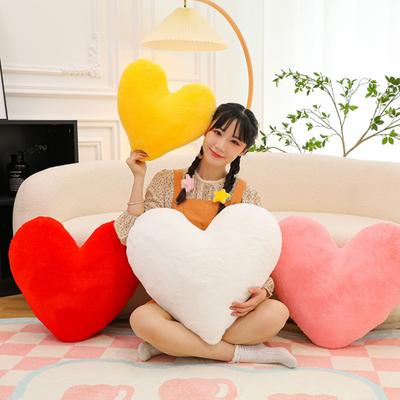 Heart Pillow Thick Elastic Cozy Fully Stuffed Room Decor Pillow Solid Color Colorfast Plush Sofa Living Room Bedside Bed Cushion