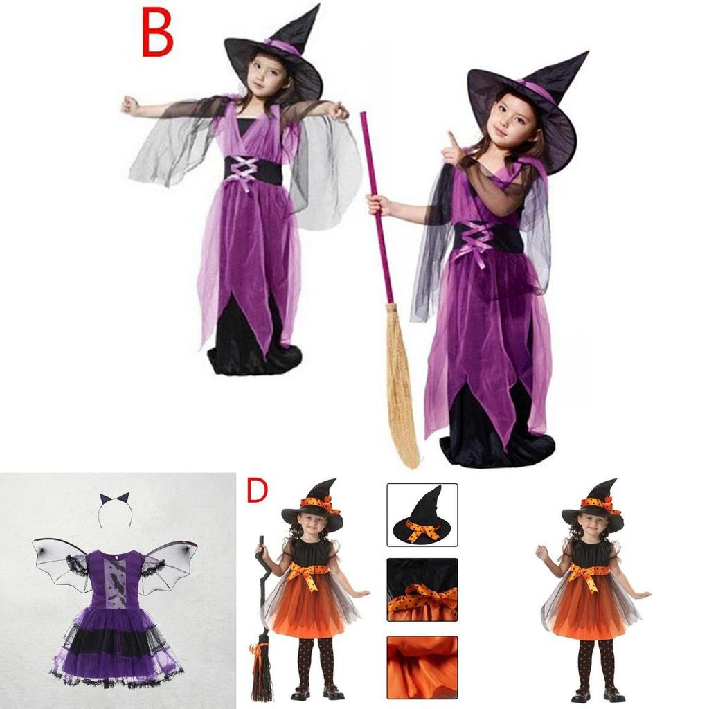 Stylish European American Kids Halloween Costume With Soft Lace Detailing