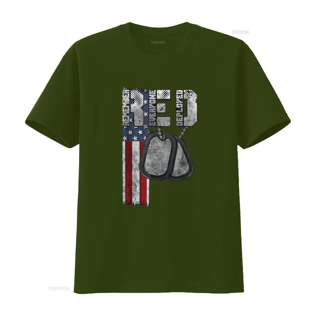 Remember Everyone Deployed T Shirt vintage Washed Breathable homme Slightly fashion Stretched Casual Stylish Versatile