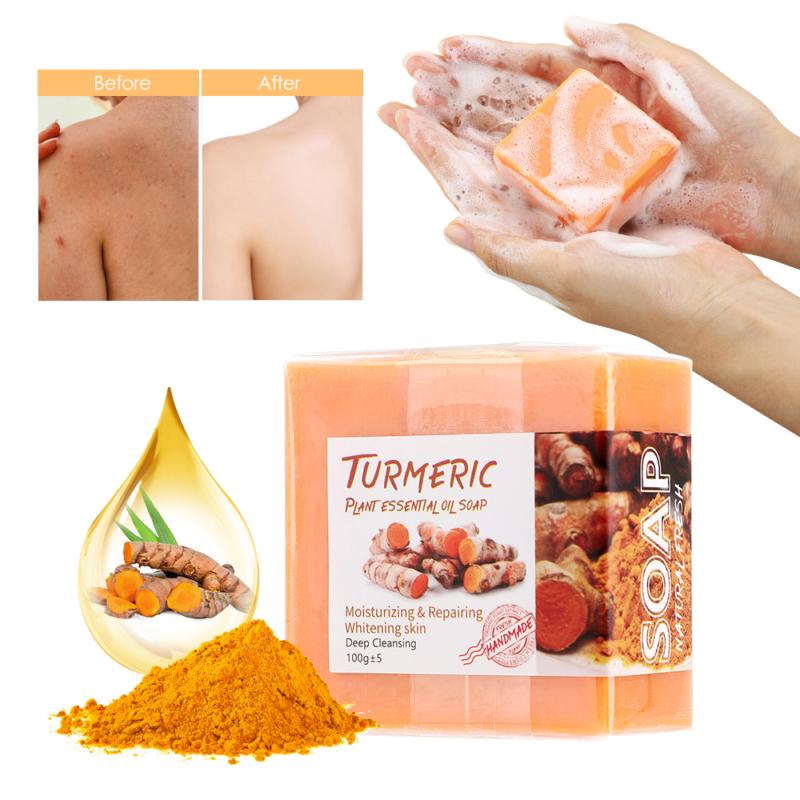 Savon au curcuma Crème au curcuma Blanchissant Correcteur d'acné Taches brunes Plus lumineux