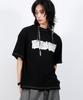 Deumakeu M Text Graffiti Boxy Short Sleeve Tee - Black