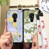 Anti-knock Flower Phone Case For Nokia 6.2/7.2 Dirt-resistant Silicone Oil Painting Waterproof Soft Case Wristband Ring