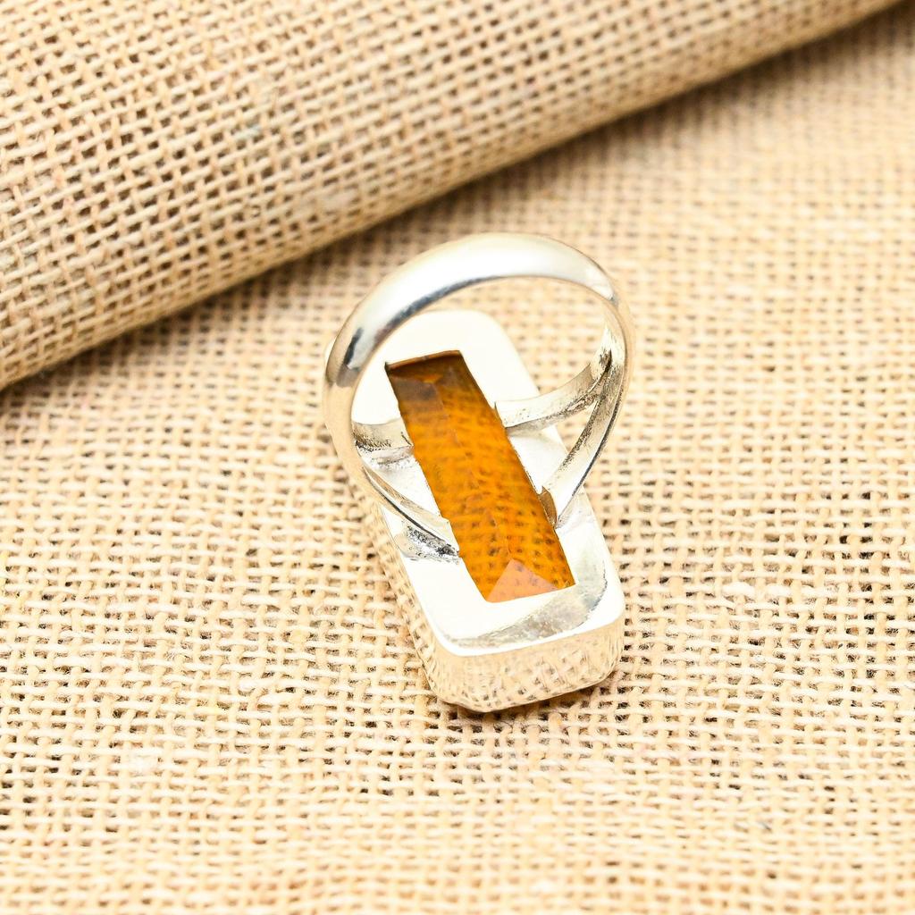 Honey Topaz Gemstone Handmade 925 Solid Sterling Silver Jewelry Pretty Ring For Women