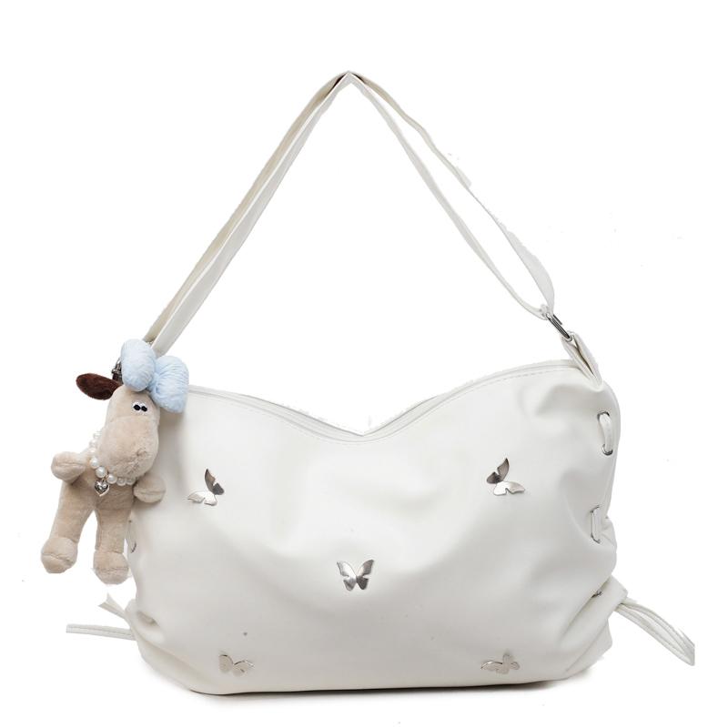 

2026 Fashi New PU Bow Shoulder Bags Solid Zipper Large Capacity High Quality Simple Sense of Luxury Crossbody Bags for Women бежевый
