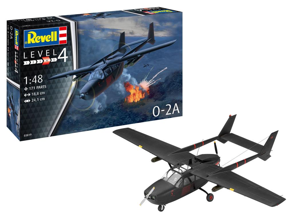 German Revell 1/48 Scale US Air Force O-2A Skymaster Plastic Model Kit 03819, Molded In Color