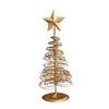 Gold Spiral Christmas Tree Decor Glittering Tabletop Tree with Star Topper for Holiday Home Office Table Centerpiece Mantel Shelf Decor