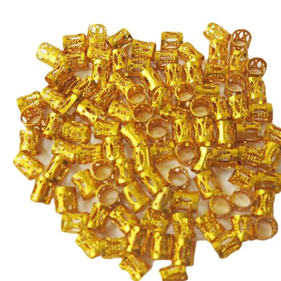 

100 шт., 8 мм, отверстие, микро-кольцо для дредов, бусины, полые волосы, коса, манжеты, зажимы, подарок золотистый