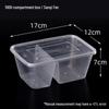 ZISIZ Disposable 2-Compartment Rectangular Clear Plastic Takeout Containers