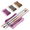 5 Grid Nail Art Brush Holder Slim Pen Brushes Carrying Holding Showing Support Stand Rack