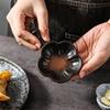 Japanische Soßenschale Geschirr Keramik Würze Kleine Schale Blütenform Untertasse Retro Würzplatte mit Griff Sushi-Teller