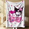 Kuromi Purple Polka Dot Flannel Blanket Soft Warm Throw Japanese Anime Camping Office Bedroom School Nap Blanket Summer Quilt