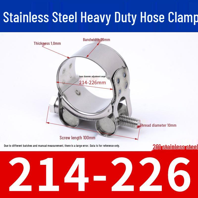 304 Stainless Steel European-Style Heavy-Duty Worm Drive Hose Clamp