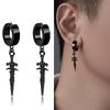 Orecchini a Bottone Punk Hip Hop Vintage in Acciaio Inossidabile Neri Orecchini Gioielli Accessori per Uomo Donna