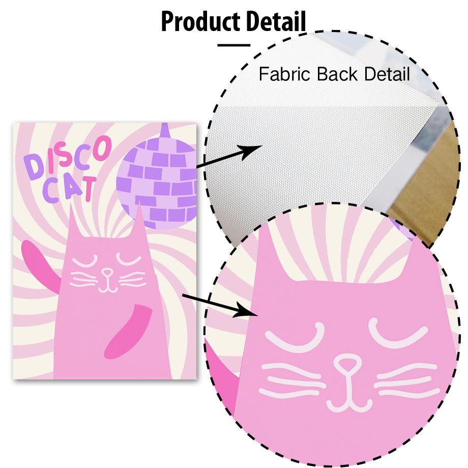 Disco Cat Route Butterfly Flowers Cactus Wall Art Canvas Painting Nordic Posters Prints Abstract Wall Pictures Living Room Decor