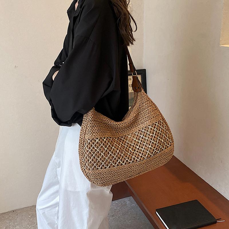 Woven Summer Fashion Straw Bag Beach Holiday Crossbody Bag Shopping Large Capacity Shoulder Bag For Ladies Women