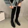 Coarse Heel Black Tall Boots Over Knee Boots Boots Women's Shoes New Autumn and Winter Skinny Boots Long Knight Boots