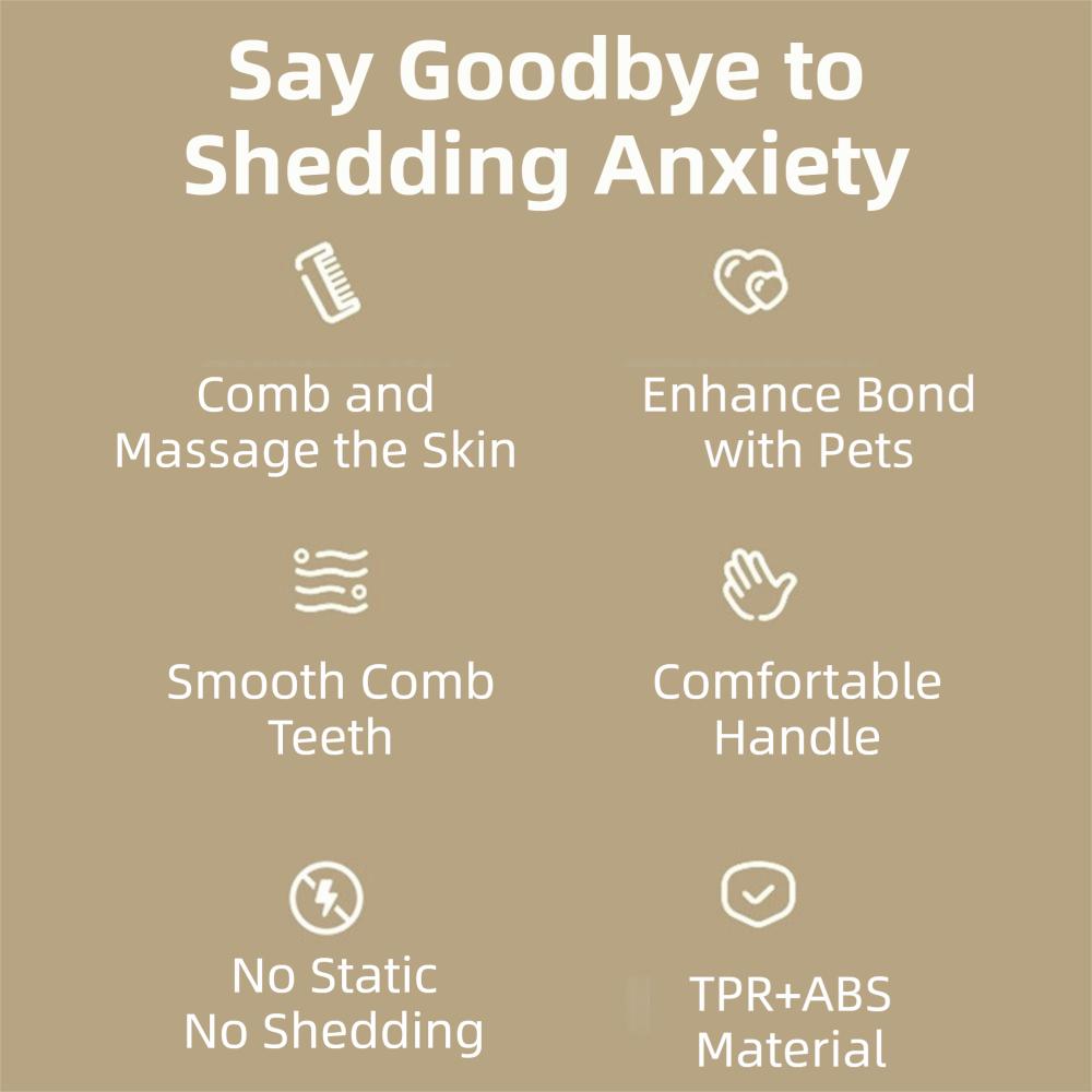 Foldable Pet Hair Removal Comb Rust-Resistant Dog Grooming Comb for Knotting and Massaging