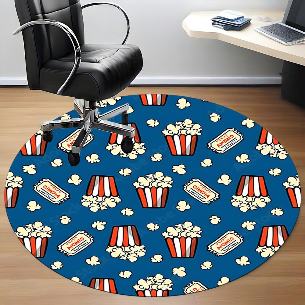 1pc Popcorn, Movie Night Chair Carpet for Office Non-Slip,  Machine Washable Rug for Office, Room - Polyester, Machine Made Yy251029208