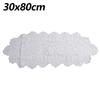 Stylish Floral Oval Tablecloth with Handmade Crocheted Lace 30x80cm