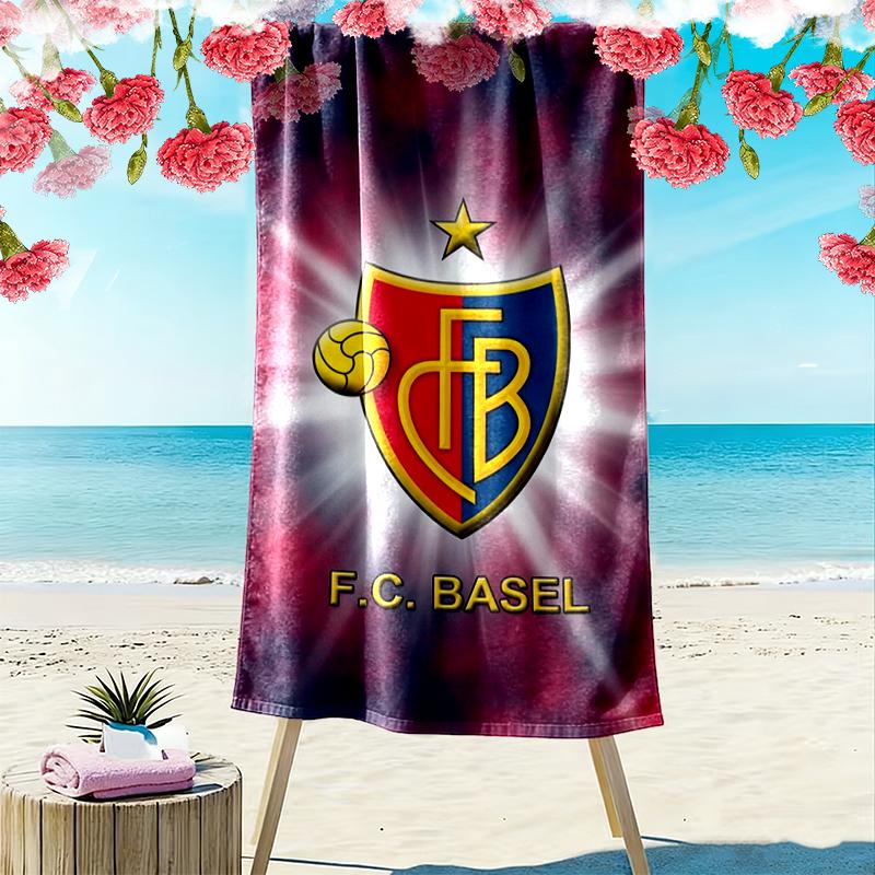 Fc Basel Print Beach Towel, Large Soft Quick Dry Towel for Beach Camping Swimming