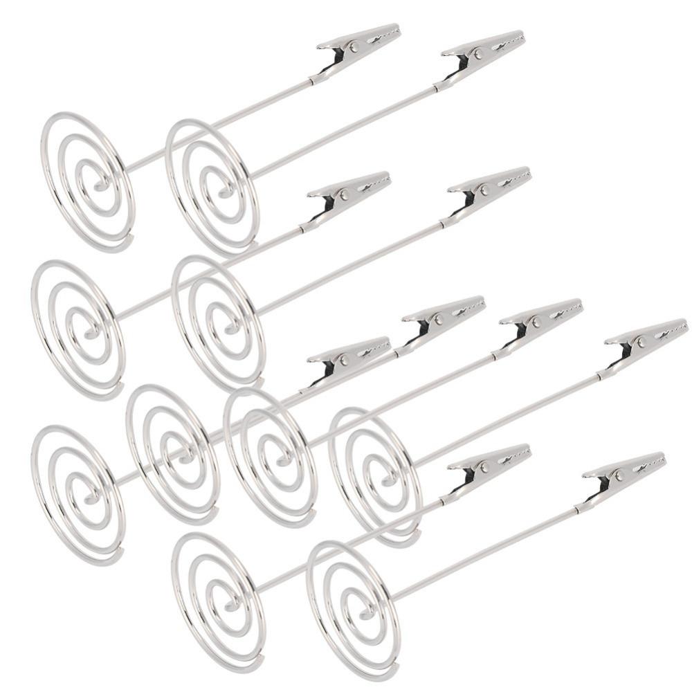 10Pcs Stable Base Table Name Clip Mouth Shape Metal Photo Stand  Wedding Table Decoration