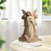 2D Flat White Angel Acrylic Desktop Decoratio, with Base, Suitable for wall decoration, porch, room, villa, accents Home, Hallway, or Workplace - Rust