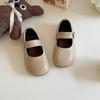Girls' Retro Leather Shoes - New Children's Velcro Shoes with Soft Soles