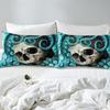 Octopus Skull 3D Print Duvet Cover Set Blue Cotton Comforter With 2 Pillow Shams Luxury Horror Decorative Bedding