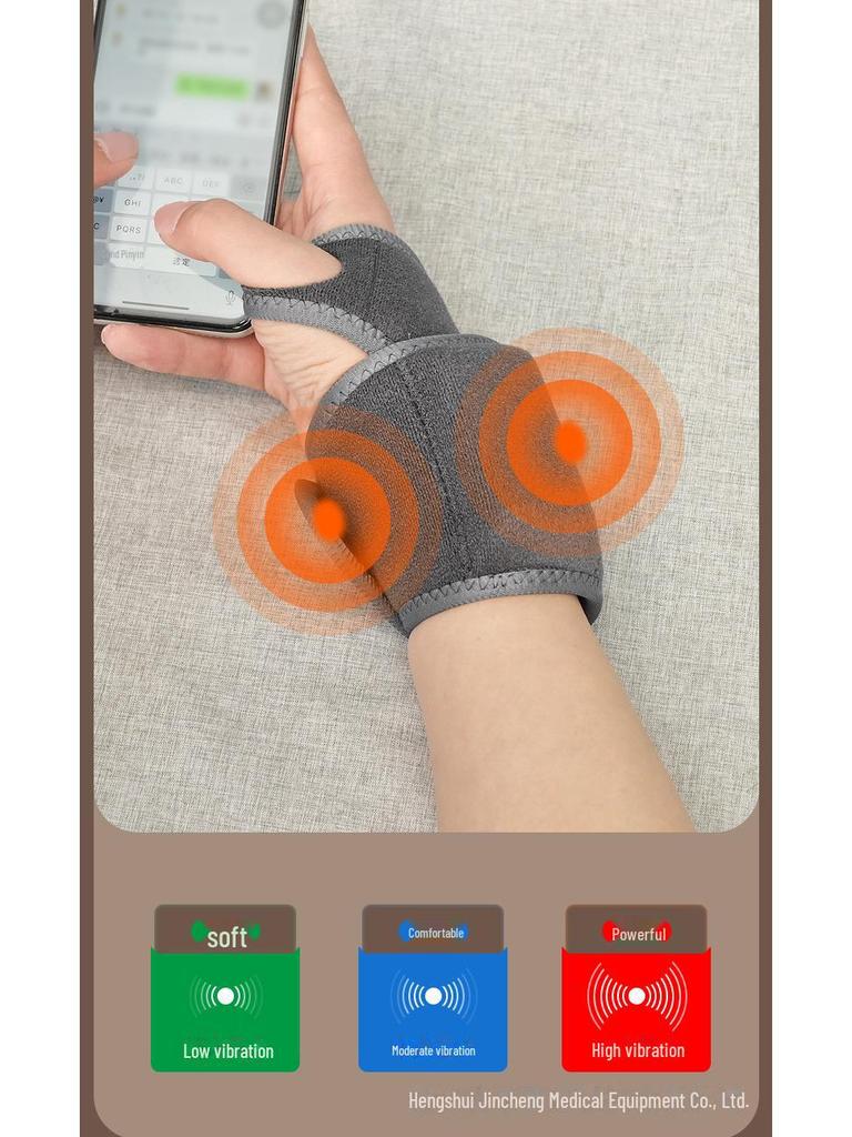 Electric Heated Graphene Wristband Hand Massager with Intelligent Moxibustion
