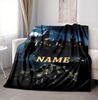 Custom Name Castle Night Flannel Blanket Throw Blanket Soft Warm Sofa Bed home Decor Unique Gift