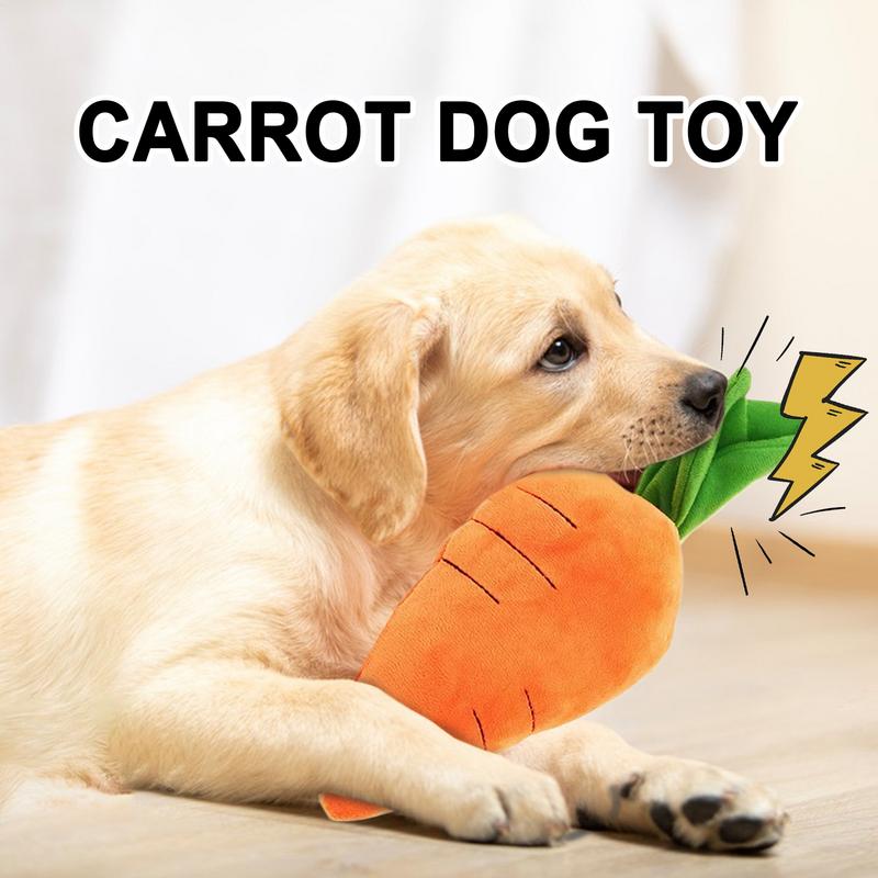 Carrot Dog Puzzle Toys Carrot Shape Dog Squeak Toys Stress Relief Dog Toys Stuffed Plush Puppy Toys For Small Medium And Large