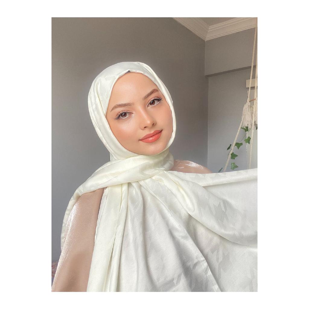 Houndsfoot Patterned Silky Jacquard Shawl