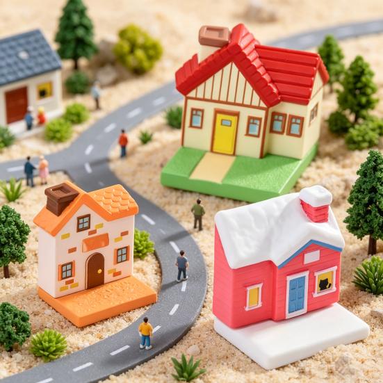 Miniature Garden Ornaments, Resin Fairy Tale House Shape, Outdoor Decor for Patio Gardens DIY Landscape Accessories