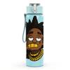 1PC Afro Boy Hip Hop Character Print 750ml Color Plastic Sports Water Bottle Leakproof Flip Straw Lid Suitable for Sports Office Home Use