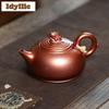 400ml Yixing Purple Clay Teapots Handmade Fish Pot Raw Ore Dragon's Blood Sand Conch Roasting Kettle With Infuser Zisha Tea Set