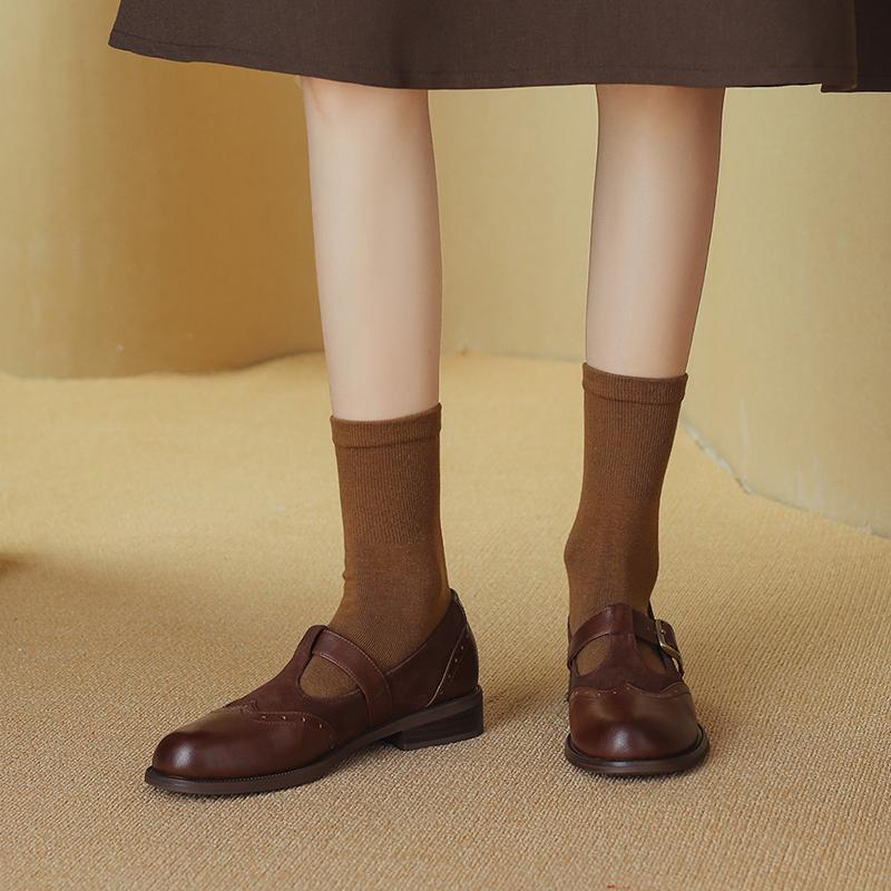 Fashion 2024 Oxford Women Shoes Genuine Leather Shoes for Women Spring Loafers Summer Brogues Women Pumps Retro Ladies Shoes