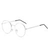 Retro Literary And Artistic Round Flat Mirror Anti-Blue Light, Metal Round Frame Glasses Frame Tide