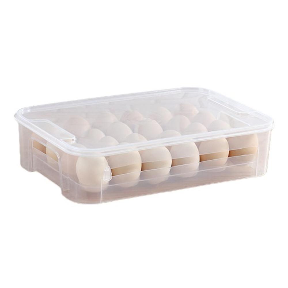 Container Lid Plastic Egg Holder Space Saver Refrigerator Egg Storage Container  Home