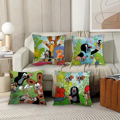 Cute The Little Mole Art Pillow Case Suitable For Bedrooms Living Rooms Cars Home Decoration